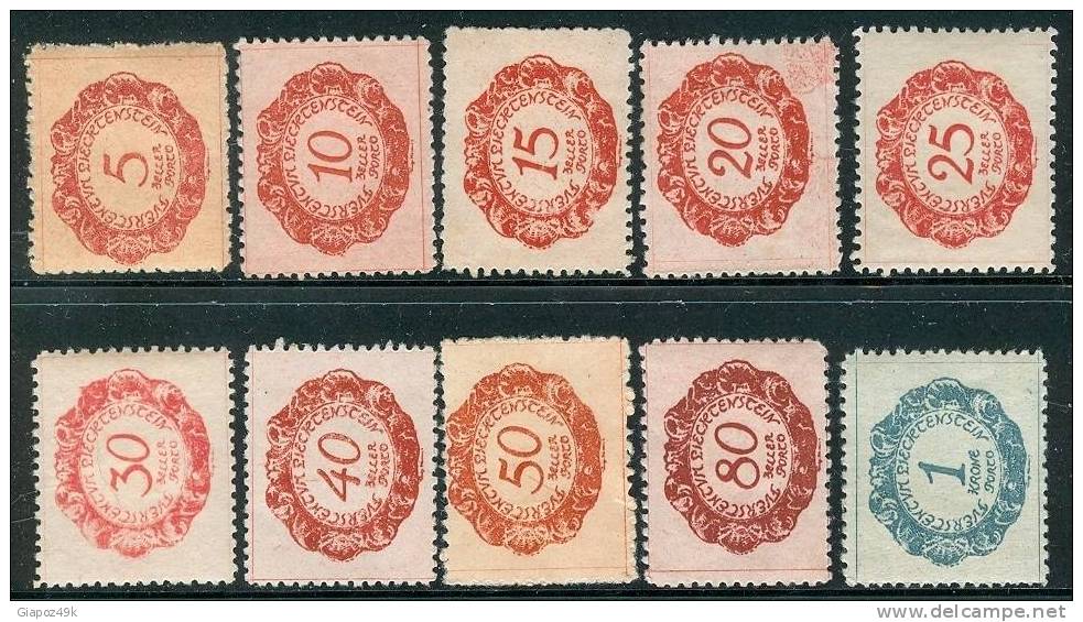 ● LIECHTENSTEIN  - 1920  -  SEGNATASSE -  N. 1 . . . .  *  -  Lotto  N.  126 - Taxe