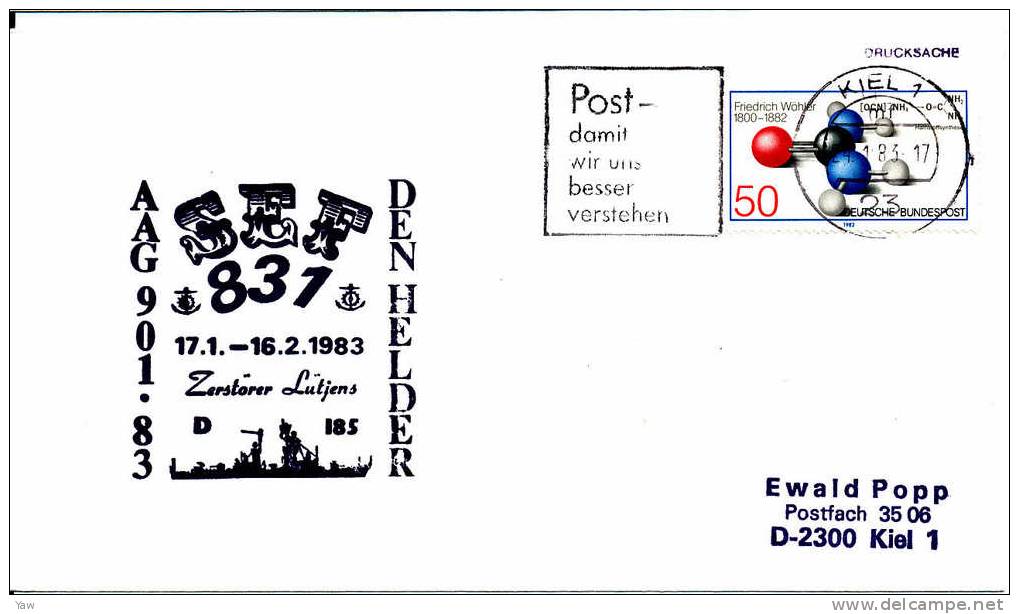 GERMANIA  REPUBBLICA FEDERALE 1983 BUSTA COMMEMORATIVA SEF 831. ANNULLO KIEL - Química