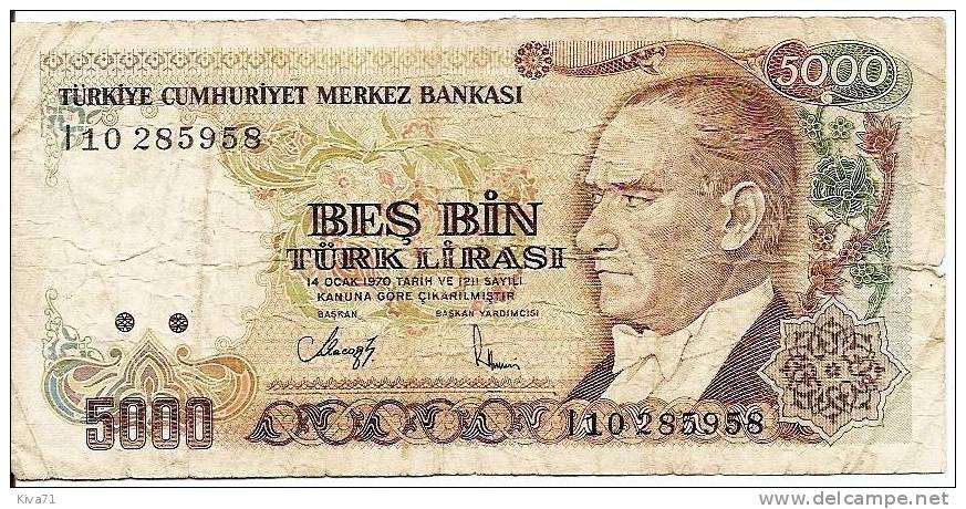 5000 Lira "TURQUIE"  P198    Usagé - Turquie