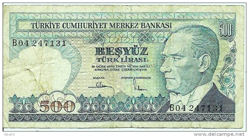 500 Lira "TURQUIE"      Usagé - Türkei