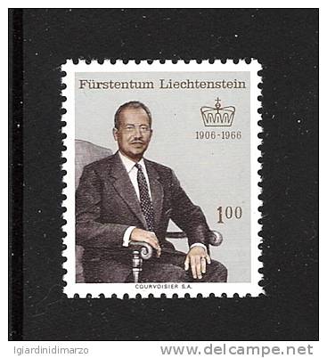 LIECHTENSTEIN-1966- 60° Compleanno Pr. FRANCESCO GIUSEPPE II -Valore Nuovo S.t.l. Da 1 F.- IN OTTIME CONDIZIONI- DC2496. - Ungebraucht