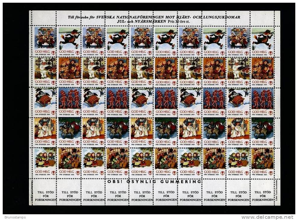 SWEDEN/SVERIGE - 1985 CHARITY STAMPS FULL SHEET   MINT NH - Variétés Et Curiosités