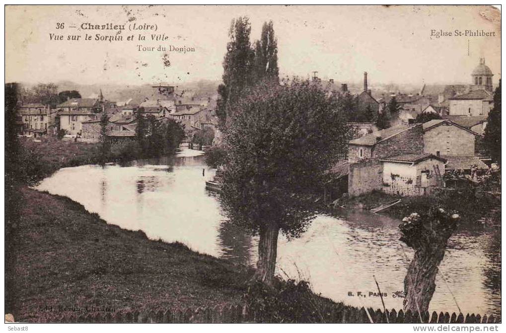 CHARLIEU VUE SUR LE SORNIN ET LA VILLE - Charlieu