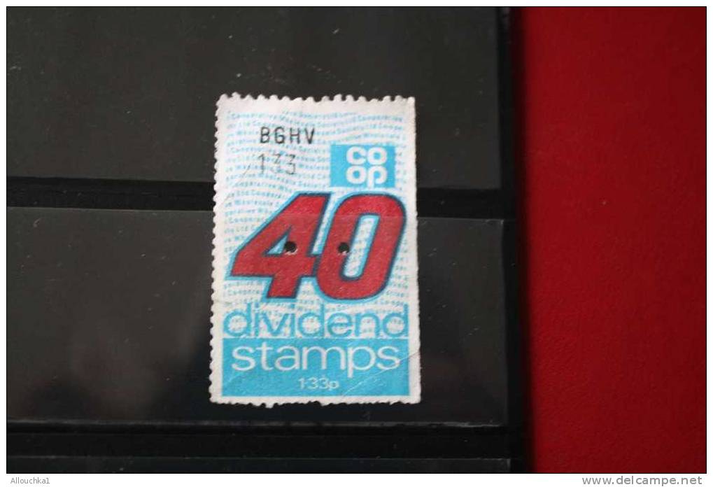 TIMBRE COOP DIVIDEND STAMPS  -perforès-PERFORES-PERFINS-PERFURADO-PERFORATIS-PERFIN- - Perforados