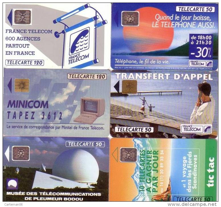 Télécarte - Lot De 6 Cartes Divers (voir Scan) - Sammlungen