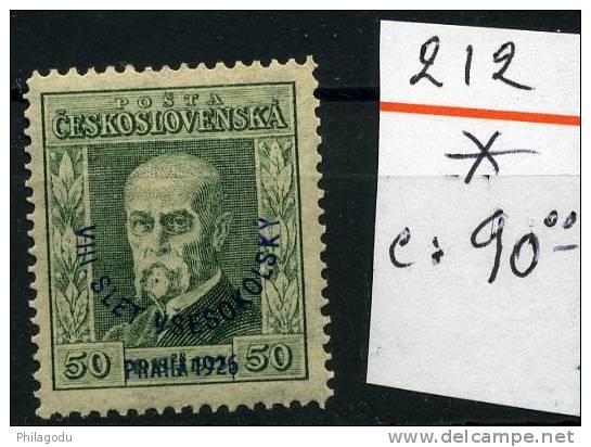 Tchéco 212* Avec Charnière + Mit Falz +  Hinged  VIII  CONGRES  1926  +  Cote 90 Euros - Unused Stamps