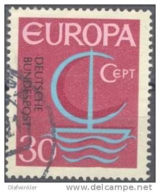 1966 Europa Wert Zu 30 (Pf) Mit Plattenfehler I Mi 520I / Sc 964 / YT 377 Gestempelt / Oblitéré / Used - Variétés Et Curiosités