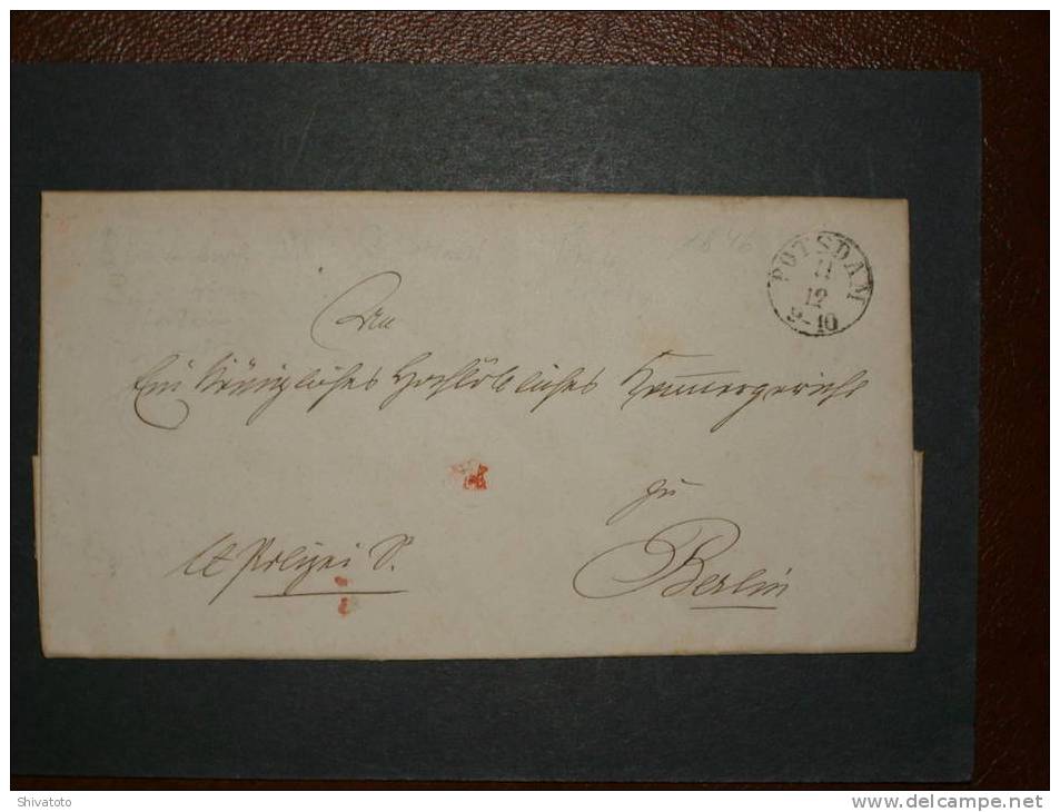 (612) Stampless Cover From Postdam To Berlin 1846 - Préphilatélie