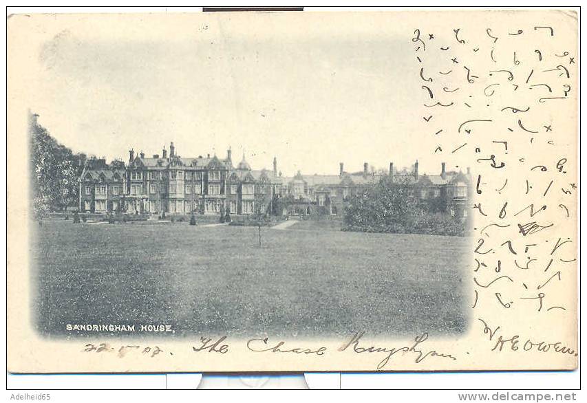 Sandringham House 1902 King´s Lynn And Chatou (Seine Et Oise) Postmark - Andere & Zonder Classificatie