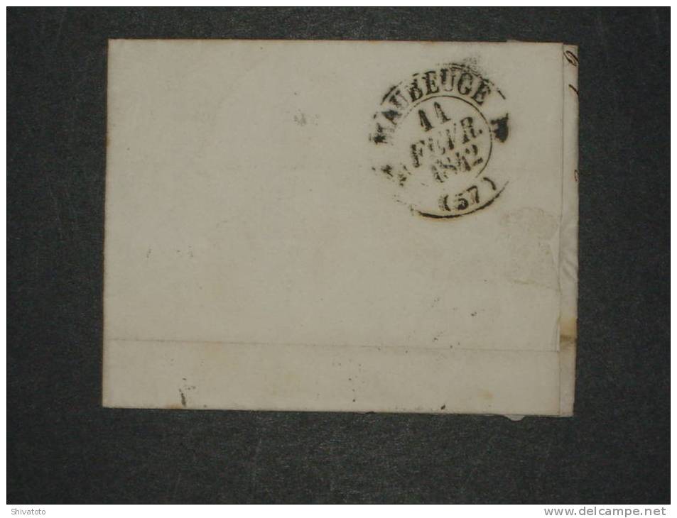 (615) 1842 Stampless Cover From Paris To Mauberge Dated 10.FEVR.42 - 1801-1848: Précurseurs XIX