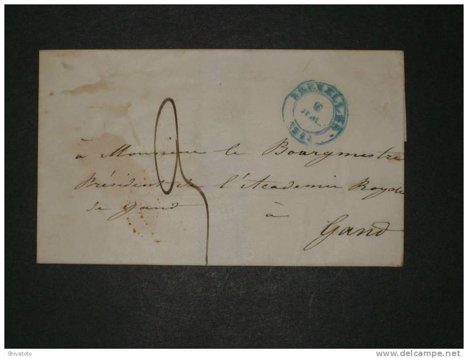 (618) Stampless Cover From Bruxelles To Gand 6.JUIL.1841 - 1830-1849 (Unabhängiges Belgien)