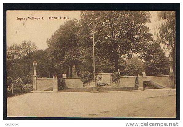Early Postcard Enschede Netherlands - Ingang Volkspark - Ref 322 - Enschede