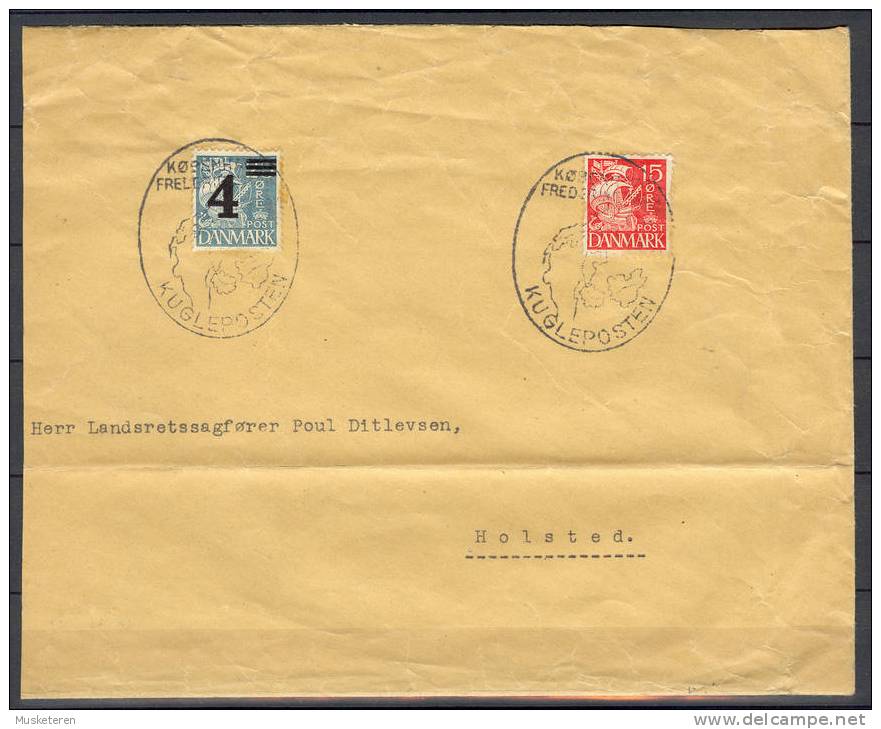 Denmark Provisorium Special Cancel KUGLEPOSTEN København-Frederiksberg Cover 1935 - Covers & Documents