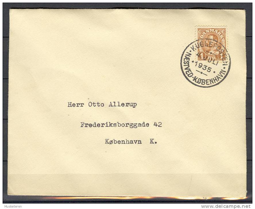 Denmark KUGLEPOSTEN Næstved-København Deluxe Special Cancel Cover 1935 King Chr X. - Lettres & Documents
