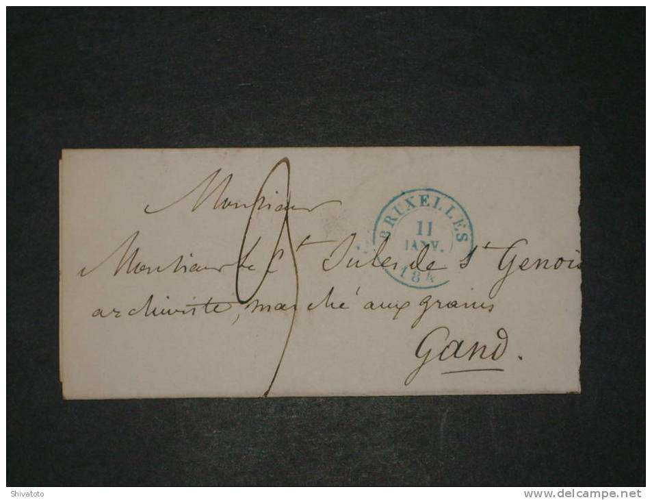 (628) Stampless Cover From Bruxelles To Gand 11/01/1840 - 1830-1849 (Belgique Indépendante)