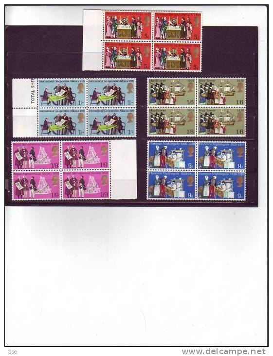 GRAN BRETAGNA 1969 - Yvert  586/90** (x4) -  Anniversari - Unused Stamps