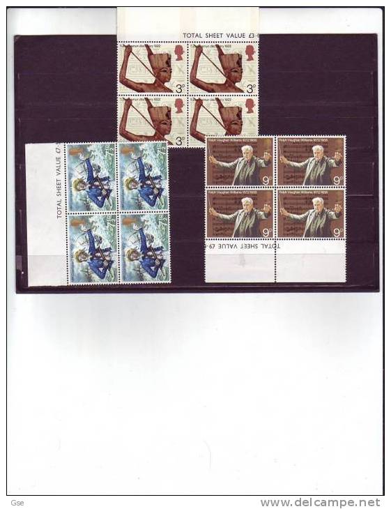 GRAN BRETAGNA 1972 - Yvert  657/9** (x4) -  Eanniversari Diversi - Unused Stamps