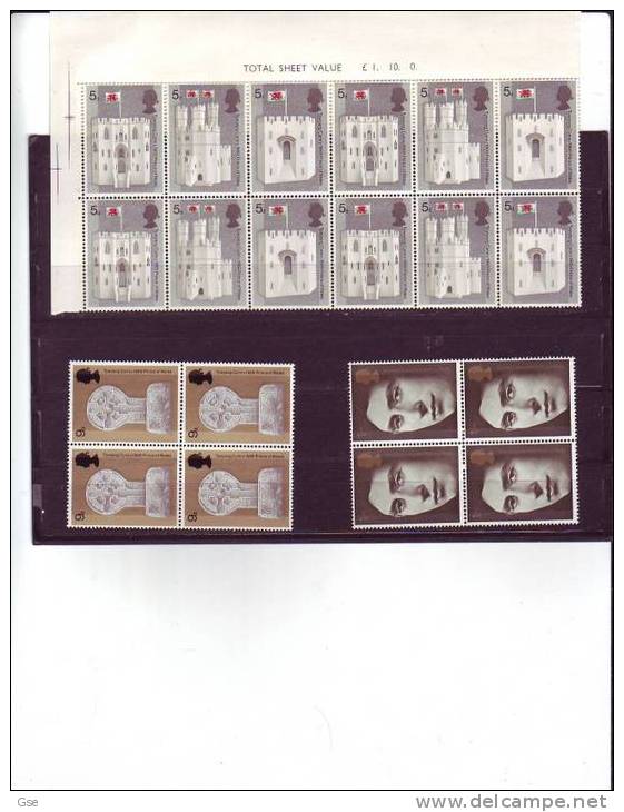 GRAN BRETAGNA 1969 - Yvert  569/73** (x4) -  Principe Galles - Unused Stamps