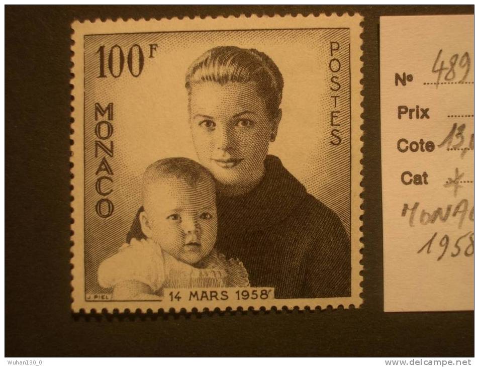 MONACO *  * De  1958   "  Naissance Du Prince ALBERT  "  N° 489     1 Valeur - Unused Stamps