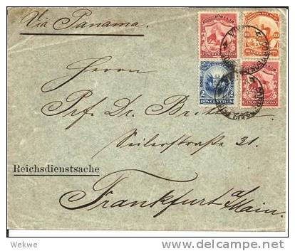 Per001a/ PERU -  Deutsches Konsulat, Reichs-Dienstsache Nach Frankfurt 1896 - Peru