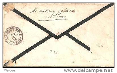 Per029a/  PERU - Einschreiben 1889, Lima-Deutschland (Erbach). - Peru