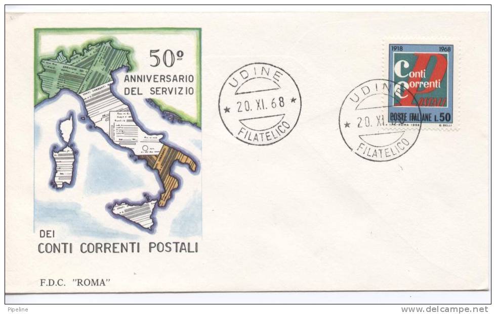 Italy FDC 50 Anniversary Servizio 20-11-1968 - 1961-70: Oblitérés