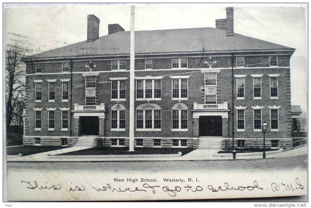 Westerly,Rhode Island,New High School,1906,Washington County,von Westerly Nach Göppingen,Deutschland, - Other & Unclassified