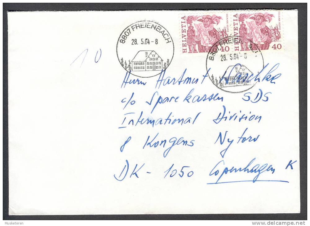 Switzerland 8807 FREIENBACH Cancel On Cover 1984 - Briefe U. Dokumente