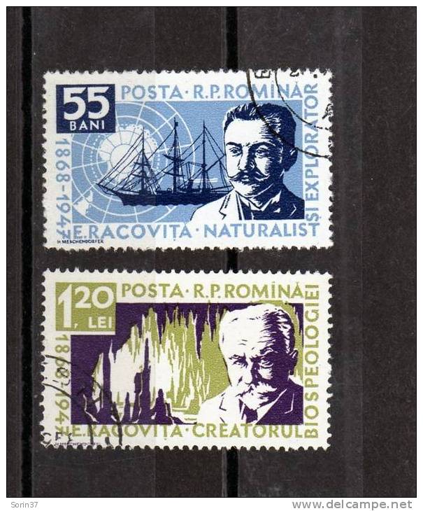 SERIE COMPLETA DE ROMANIA AÑO 1958 YVERT NR. 1590/91 Emil Racovita - Usado