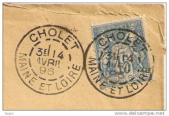 Lettre SAGE, CHOLET, Maine Et Loire, Fabricants De Tissus ! - 1877-1920: Periodo Semi Moderno