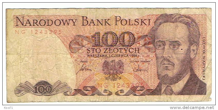 100 Zlotych " POLOGNE "   1986   Usagé - Poland