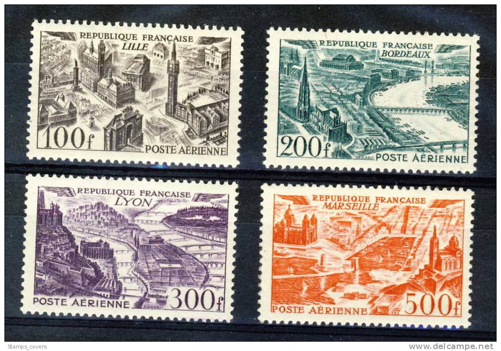 FRANCE MNH** YVERT PA 24/27 VUES DE LILLE, BORDEAUX, LYON & PARIS - 1927-1959 Postfris