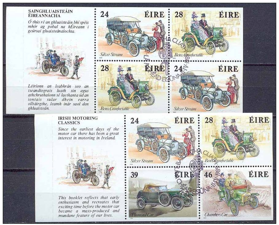 Irlande Feuillets Du Carnet YT N°C678a Automobiles Anciennes Oblitéré ° - Gebraucht