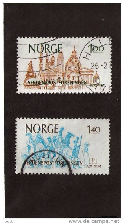 Norway - Norge - Centenary Of Universal Postal Union UPU -  Scott 643-644 - Used Stamps