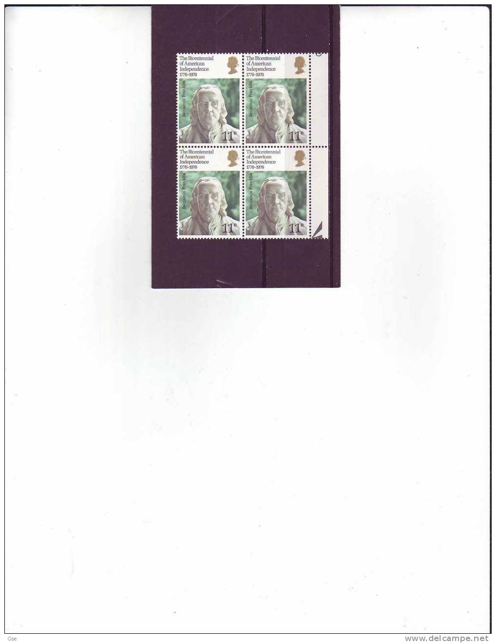 GRAN BRETAGNA 1976 - Yvert  794** (quartina) - Indipendenza USA - Unused Stamps
