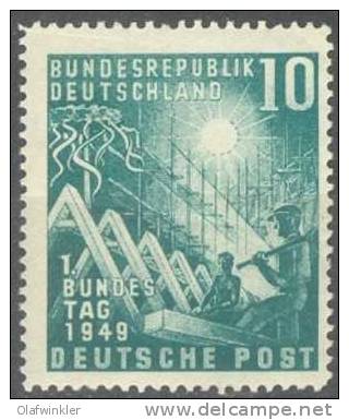 1949 Bundestag 10 (Pf)  Mi 111 / Sc 665 / YT 1 Postfrisch / Neuf Sans Charniere / MNH - Unused Stamps