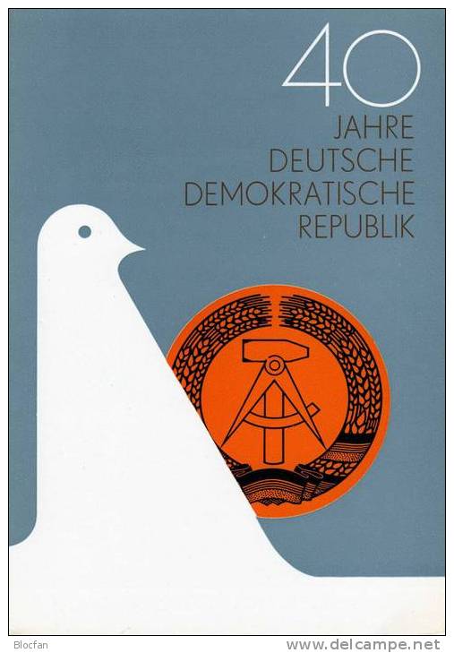 Ersttags-Blatt 1989 Tag Der Republik 40 Jahre DDR 3279/2,Block 100+ZB2/89 SST 34€ Bloque Hojas Document Sheet Bf Germany - 1e Jour – FDC (feuillets)