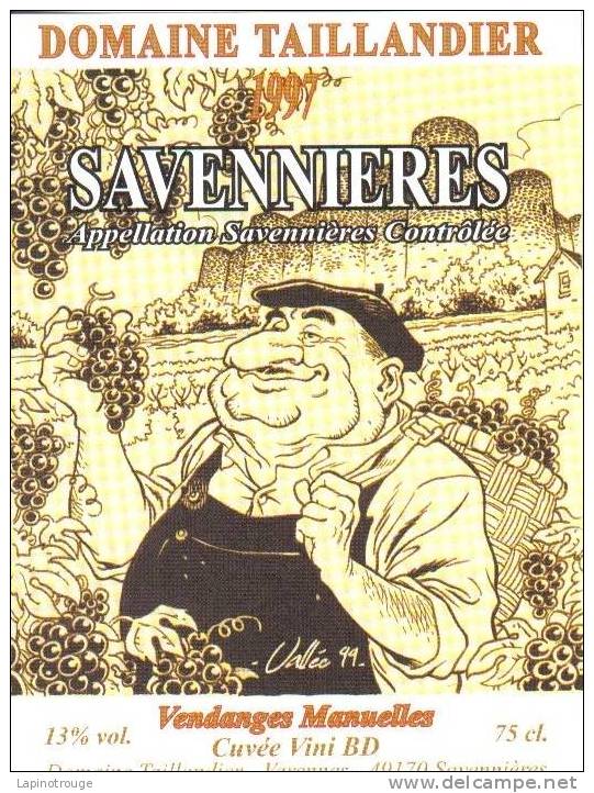 Etiquette Vin VALLEE Sylvain Festival BD Angers 1999 (Il était Une Fois En France..) - Arte Della Tavola