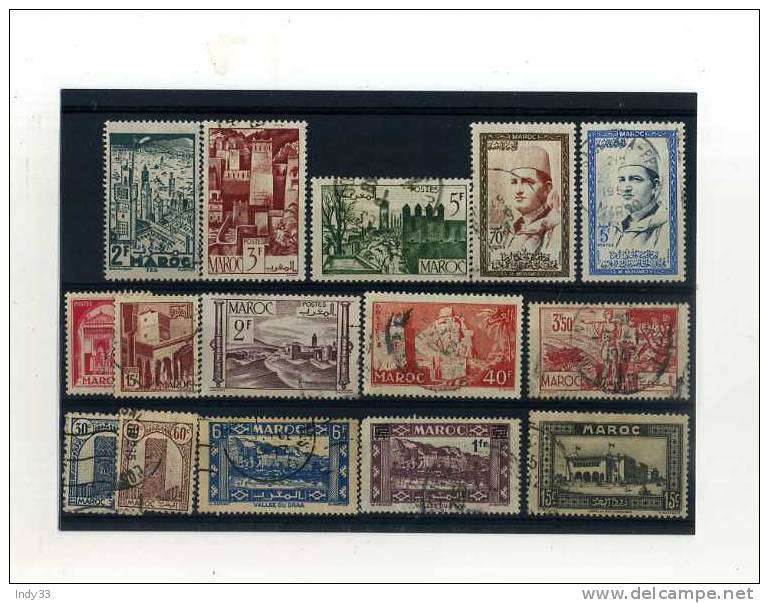 - FRANCE COLONIES .  TIMBRES  MAROC 1947/49 . OBLITERES  . - Used Stamps