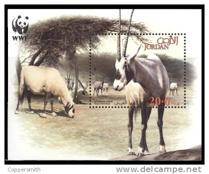 (007 + 23) Jordan / Jordanien  WWF Animals / Tiere / Dieren / Oryx / Antilope ** / Mnh Michel 1858/61 + BL 109 - Giordania