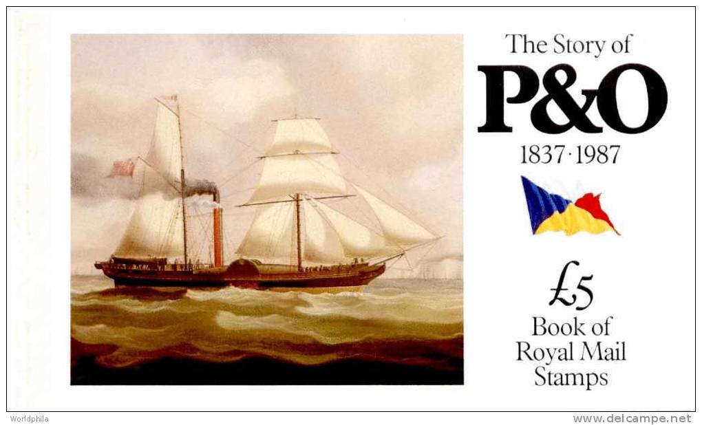 GB / UK / England £5 The Story Of P&O Steam Navigation Company Complete MNH ** Prestige BOOKLET 1987 - Cuadernillos