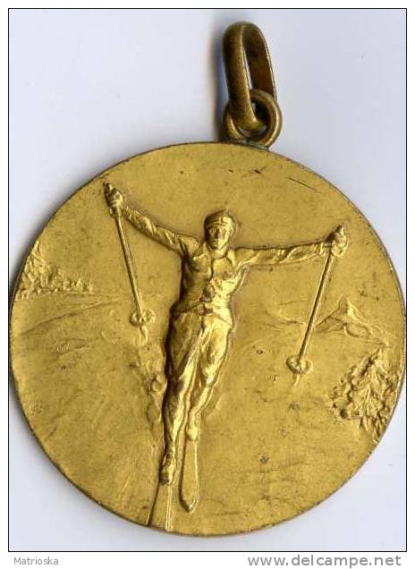 Medaglia In Bronzo Dello Sci Di Fondo Anni 50 - Winter Sports