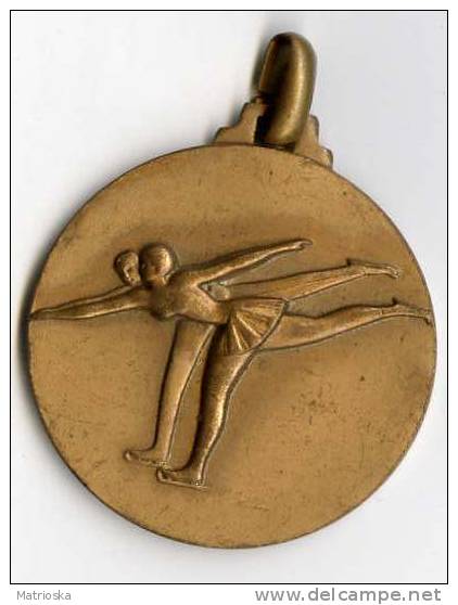 Medaglia In Bronzo Pattinaggio Artistico Su Ghiaccio - Eiskunstlauf
