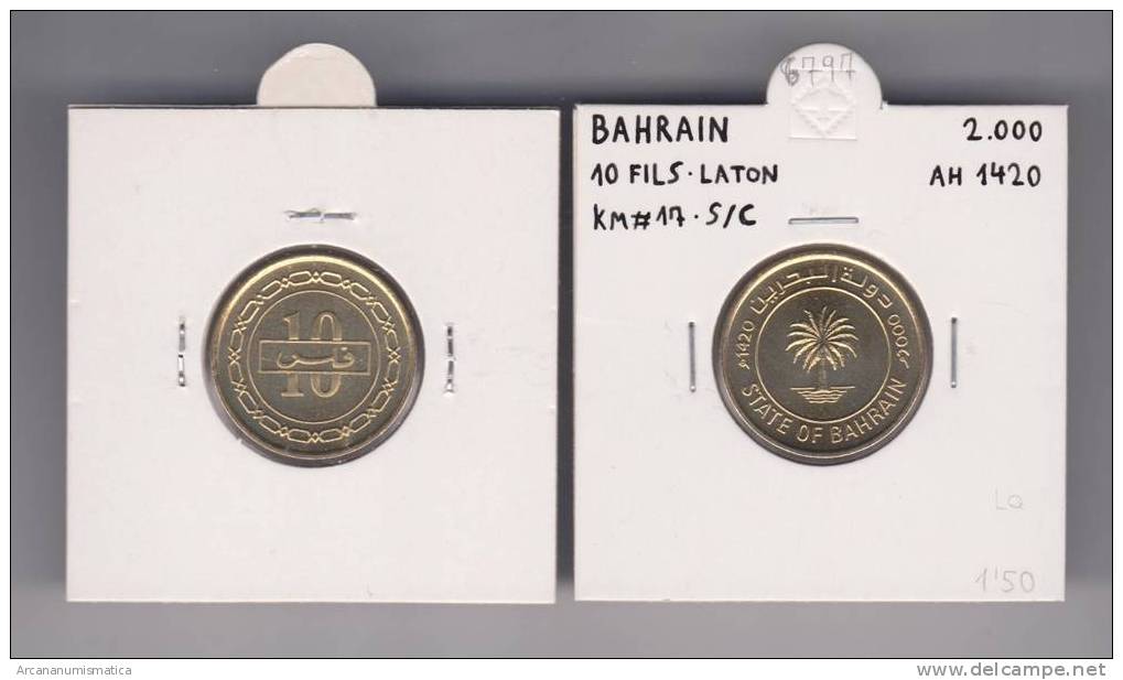 BAHRAIN  10  FILS  LATON  KM#17  2.000  AH 1420  SC/UNC       T- DL-6797 - Bahrein