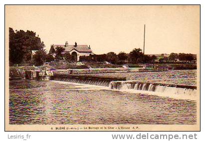 CPA - BLERE - LE BARRAGE ET LE CHER - L'ECLUSE - A. P. - 6 - Bléré