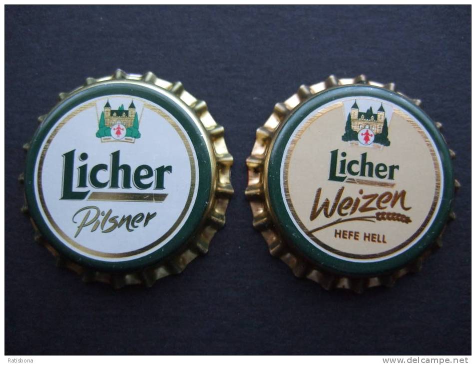 Brauerei Licher, (1), Germany - 2 Kronkorken, Capsule Neuve, Crowncaps New - Cerveza