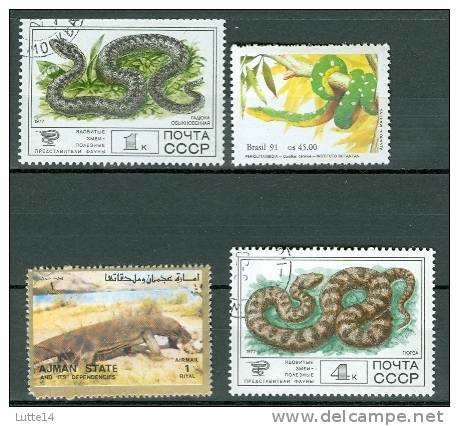 Serpents Et Iguane URSS - Brésil - Ajman / Animaux / Reptiles - Serpents