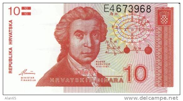 10 Dinara, 1991 Croatia Currency Banknote, Krause #18a, Uncirculated - Croatia