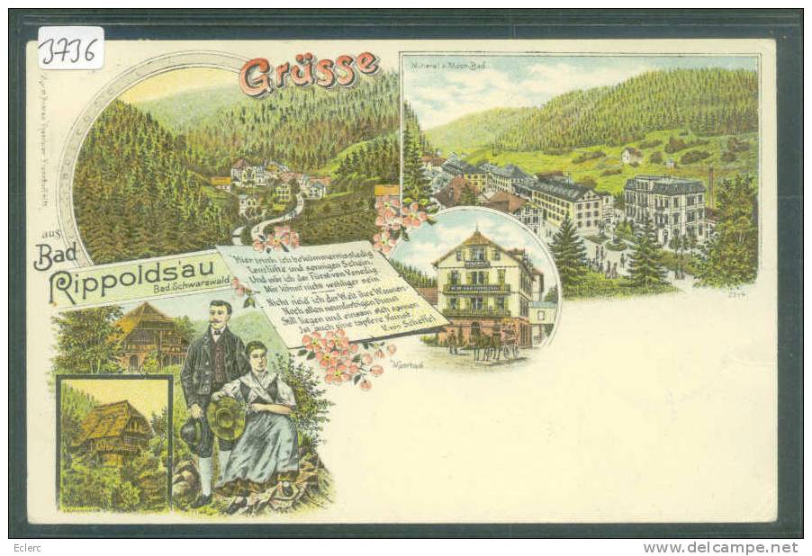 GRUSS AUS BAD RIPPOLDSAU  - LITHO  - TB - Bad Rippoldsau - Schapbach