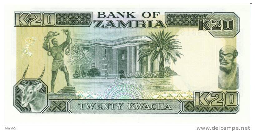 20 Kwacha, Zambia C1989-91 Currency Banknote, Krause #32b - Zambie